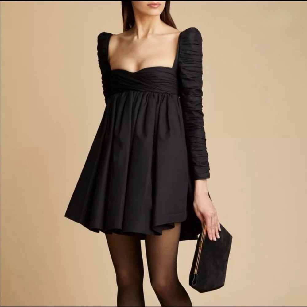 Black Puff sleeve Mini Dress inspired by the Khaite Sueanne Babydoll